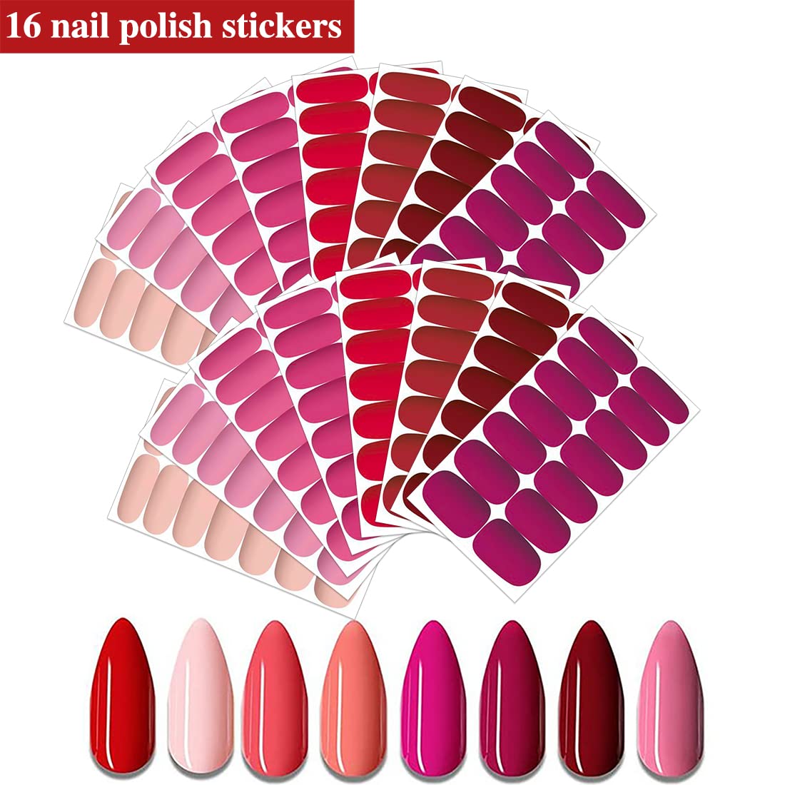 96-Pc Chrome Nail Art Set - 4 Multi-Color Nails in Each - Press-On Glossy Almond Stiletto Tips for DIY Manicures