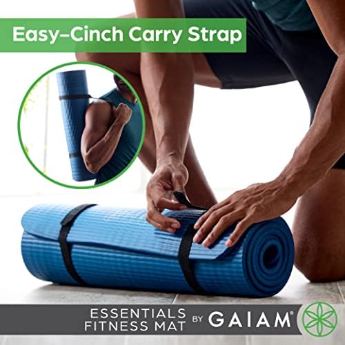 Yoga Mat Fitness & Exercise Mat with Easy-Cinch Carrier Strap,72"L X 24"W