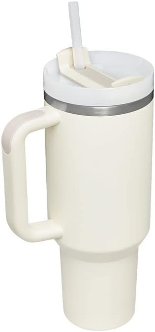 Tumbler With Handle 40 oz and Straw Lid,304 Stainless Steel Water Bottle, Travel Mug Insulated Tumblers Iced for Tea Coffee Gift, large capacity car cup with straw