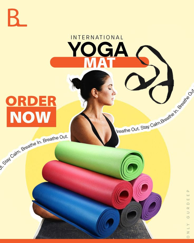 Yoga Mat Fitness & Exercise Mat with Easy-Cinch Carrier Strap,72"L X 24"W