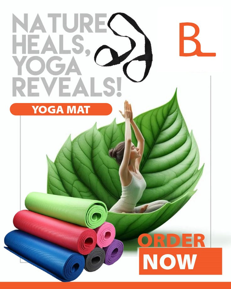 Yoga Mat Fitness & Exercise Mat with Easy-Cinch Carrier Strap,72"L X 24"W