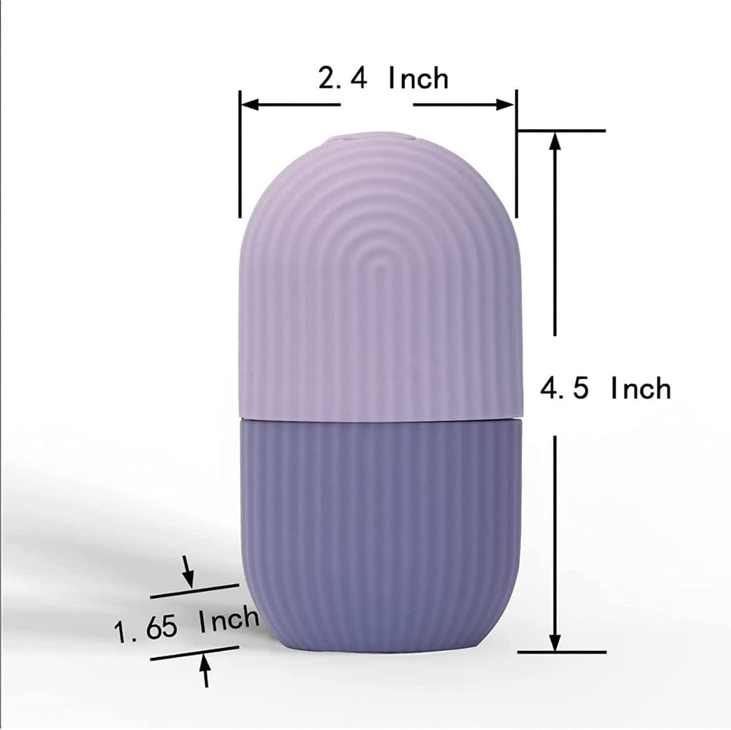 Ice Facial Roller - Light Blue Striped | Silicone Face & Eye Massager to Reduce Puffiness, Shrink Pores & Boost Elasticity | Reusable Cryo Skin Care Tool