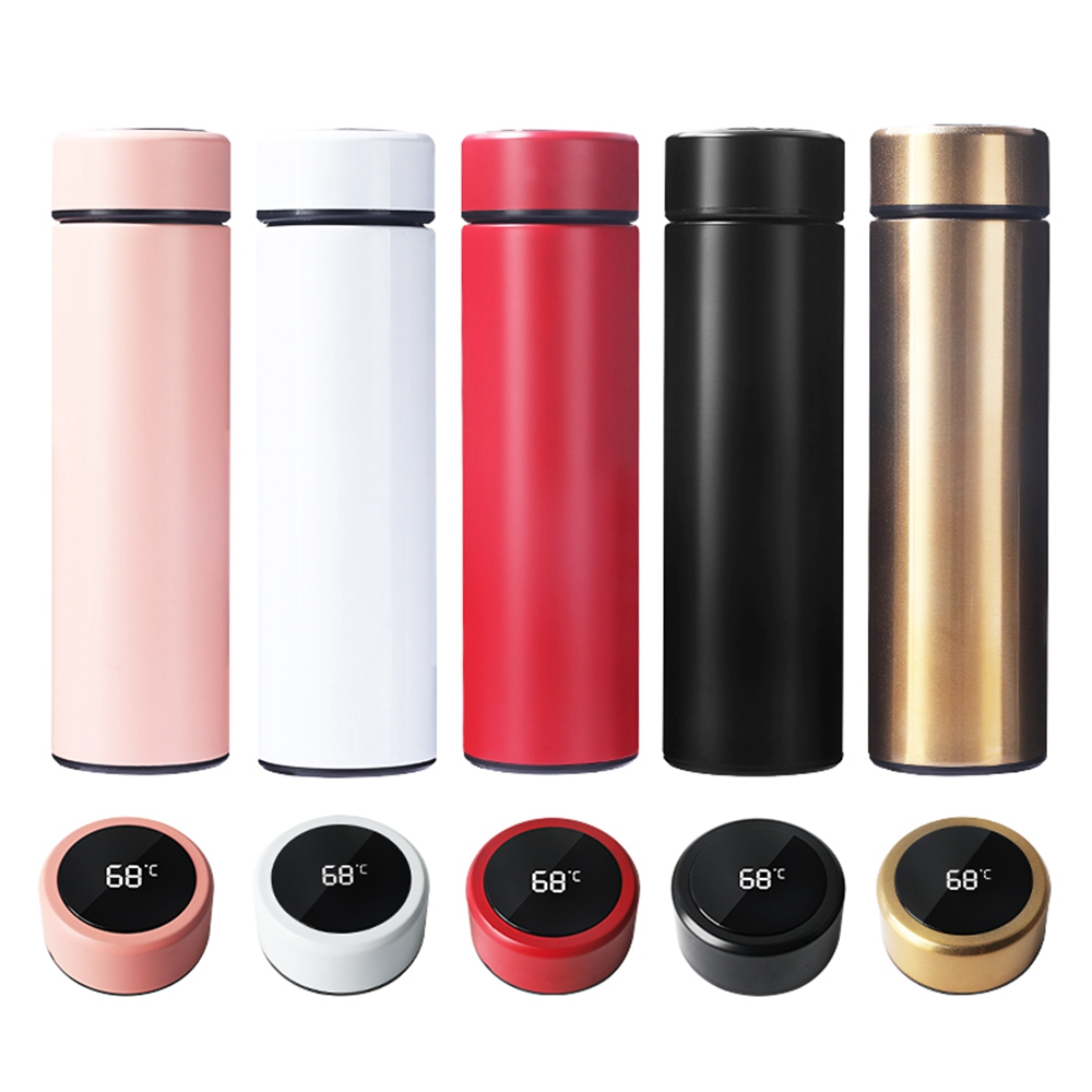 Temperature Display Vacuum Insulated Water Bottle 17oz,Thermo Flask Made of Premium Stainless Steel Coffee Cup, Smart Cup,Novelty Gift Mug, FDA Safty
