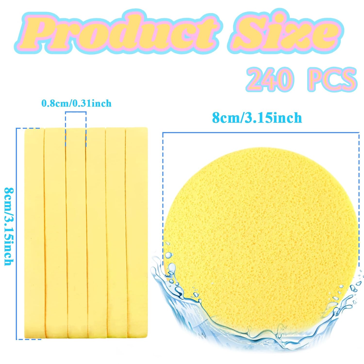 Compressed Facial Sponges (12-Pack) | Expandable Cleansing & Exfoliating Puffs | Travel-Friendly Skincare
